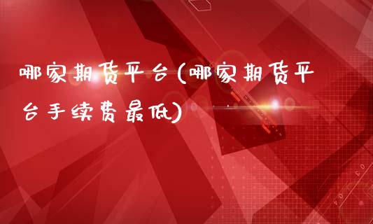 哪家期货平台(哪家期货平台手续费最低)_https://www.zghnxxa.com_黄金期货_第1张