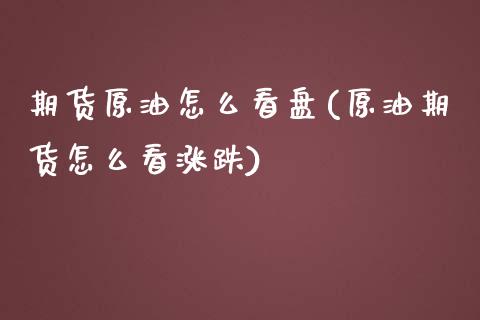 期货原油怎么看盘(原油期货怎么看涨跌)_https://www.zghnxxa.com_内盘期货_第1张