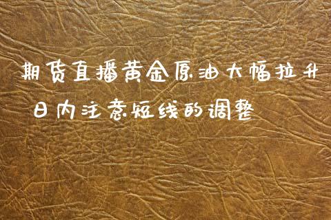 期货直播黄金原油大幅拉升 日内注意短线的调整_https://www.zghnxxa.com_黄金期货_第1张