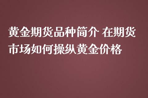 黄金期货品种简介 在期货市场如何操纵黄金价格_https://www.zghnxxa.com_黄金期货_第1张