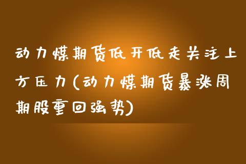 动力煤期货低开低走关注上方压力(动力煤期货暴涨周期股重回强势)_https://www.zghnxxa.com_国际期货_第1张