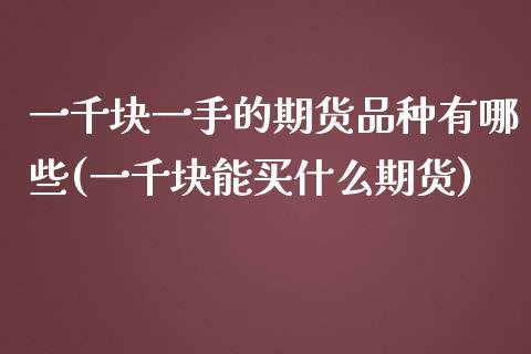 一千块一手的期货品种有哪些(一千块能买什么期货)_https://www.zghnxxa.com_黄金期货_第1张