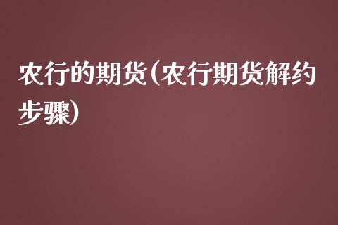 农行的期货(农行期货解约步骤)_https://www.zghnxxa.com_内盘期货_第1张