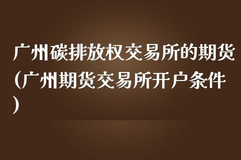 广州碳排放权交易所的期货(广州期货交易所开户条件)_https://www.zghnxxa.com_内盘期货_第1张