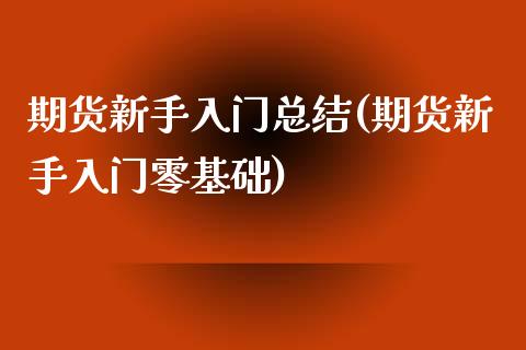 期货新手入门总结(期货新手入门零基础)_https://www.zghnxxa.com_国际期货_第1张