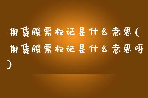 期货股票权证是什么意思(期货股票权证是什么意思呀)_https://www.zghnxxa.com_国际期货_第1张