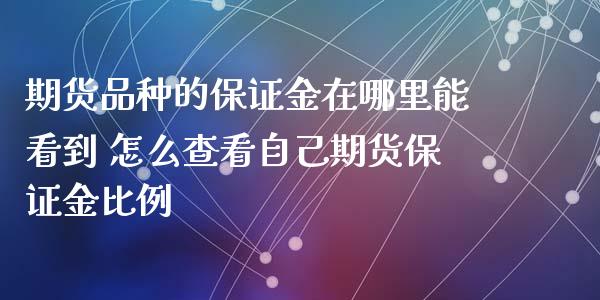 期货品种的保证金在哪里能看到 怎么查看自己期货保证金比例_https://www.zghnxxa.com_期货直播室_第1张