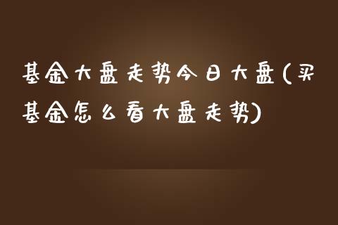 基金大盘走势今日大盘(买基金怎么看大盘走势)_https://www.zghnxxa.com_黄金期货_第1张