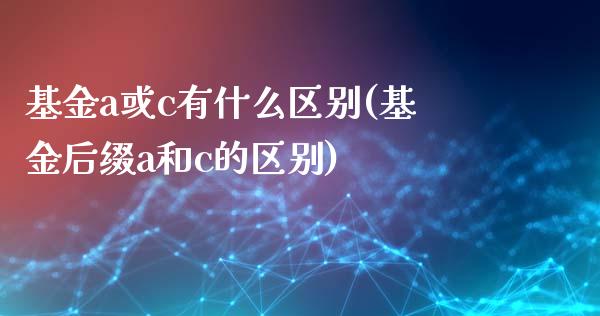 基金a或c有什么区别(基金后缀a和c的区别)_https://www.zghnxxa.com_内盘期货_第1张