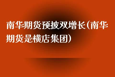 南华期货预披双增长(南华期货是横店集团)_https://www.zghnxxa.com_期货直播室_第1张