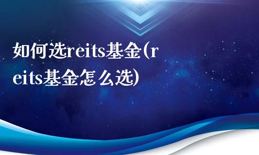 如何选reits基金(reits基金怎么选)_https://www.zghnxxa.com_内盘期货_第1张