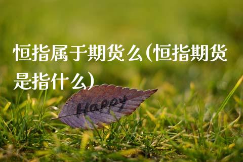 恒指属于期货么(恒指期货是指什么)_https://www.zghnxxa.com_黄金期货_第1张