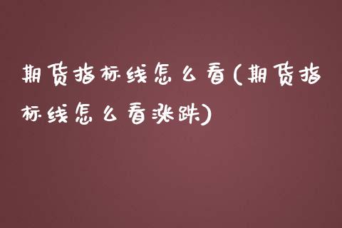 期货指标线怎么看(期货指标线怎么看涨跌)_https://www.zghnxxa.com_黄金期货_第1张