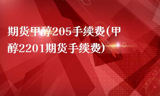 期货甲醇205手续费(甲醇2201期货手续费)_https://www.zghnxxa.com_黄金期货_第1张