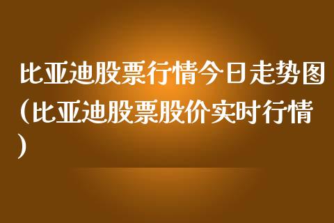 比亚迪股票行情今日走势图(比亚迪股票股价实时行情)_https://www.zghnxxa.com_国际期货_第1张