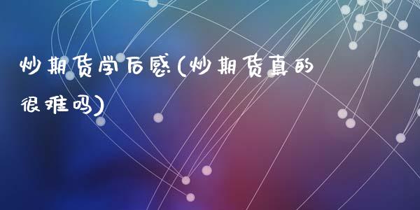 炒期货学后感(炒期货真的很难吗)_https://www.zghnxxa.com_内盘期货_第1张