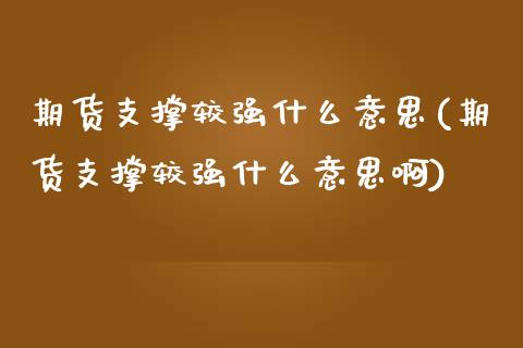 期货支撑较强什么意思(期货支撑较强什么意思啊)_https://www.zghnxxa.com_国际期货_第1张