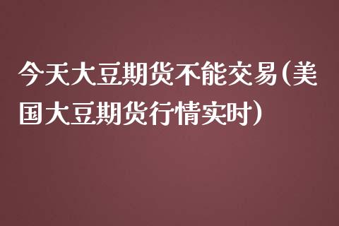 今天大豆期货不能交易(美国大豆期货行情实时)_https://www.zghnxxa.com_国际期货_第1张