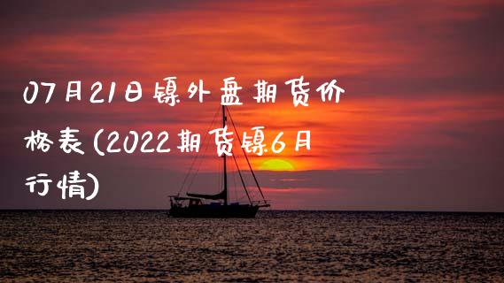 07月21日镍外盘期货价格表(2022期货镍6月行情)_https://www.zghnxxa.com_内盘期货_第1张