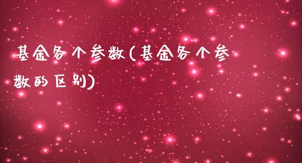 基金各个参数(基金各个参数的区别)_https://www.zghnxxa.com_国际期货_第1张