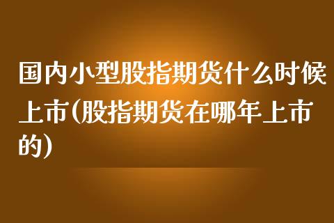 国内小型股指期货什么时候上市(股指期货在哪年上市的)_https://www.zghnxxa.com_内盘期货_第1张