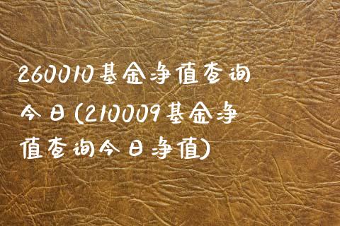 260010基金净值查询今日(210009基金净值查询今日净值)_https://www.zghnxxa.com_期货直播室_第1张