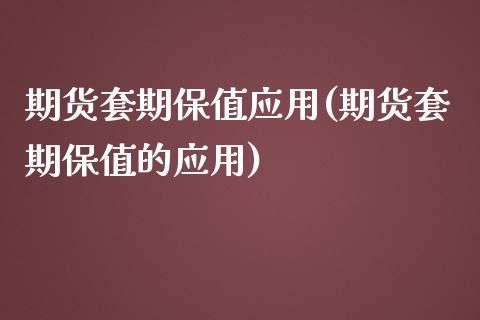 期货套期保值应用(期货套期保值的应用)_https://www.zghnxxa.com_国际期货_第1张