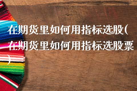 在期货里如何用指标选股(在期货里如何用指标选股票)_https://www.zghnxxa.com_内盘期货_第1张