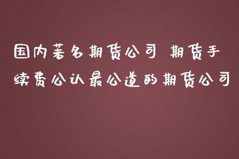 国内著名期货公司 期货手续费公认最公道的期货公司_https://www.zghnxxa.com_期货直播室_第1张