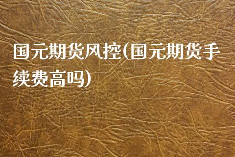 国元期货风控(国元期货手续费高吗)_https://www.zghnxxa.com_国际期货_第1张