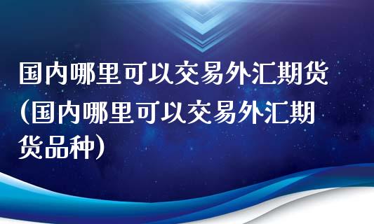 国内哪里可以交易外汇期货(国内哪里可以交易外汇期货品种)_https://www.zghnxxa.com_内盘期货_第1张