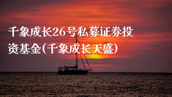 千象成长26号私募证券投资基金(千象成长天盛)_https://www.zghnxxa.com_期货直播室_第1张