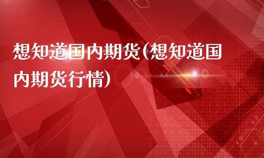 想知道国内期货(想知道国内期货行情)_https://www.zghnxxa.com_国际期货_第1张