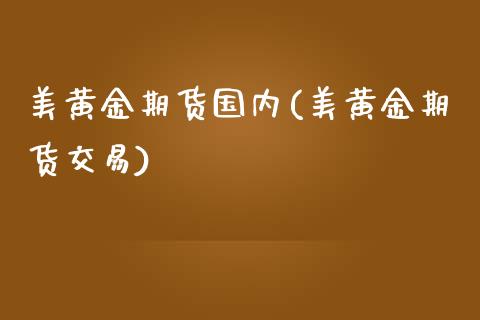 美黄金期货国内(美黄金期货交易)_https://www.zghnxxa.com_期货直播室_第1张