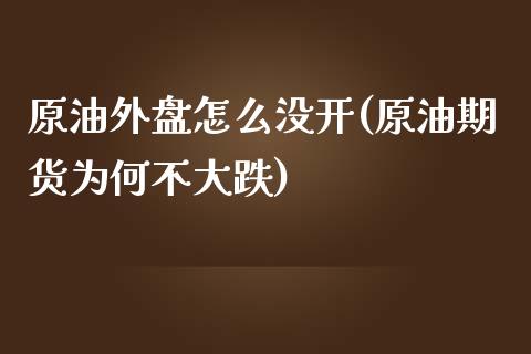 原油外盘怎么没开(原油期货为何不大跌)_https://www.zghnxxa.com_黄金期货_第1张