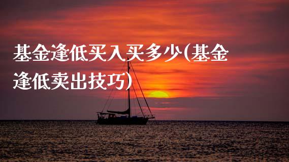 基金逢低买入买多少(基金逢低卖出技巧)_https://www.zghnxxa.com_国际期货_第1张