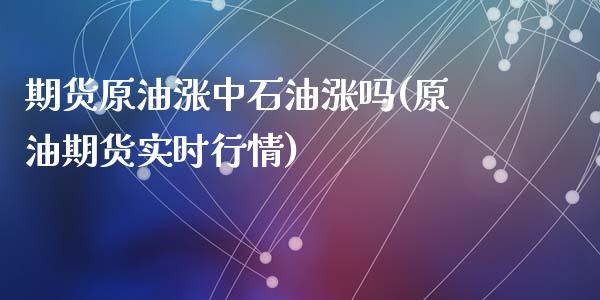 期货原油涨中石油涨吗(原油期货实时行情)_https://www.zghnxxa.com_黄金期货_第1张