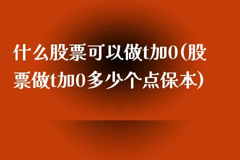 什么股票可以做t加0(股票做t加0多少个点保本)_https://www.zghnxxa.com_黄金期货_第1张