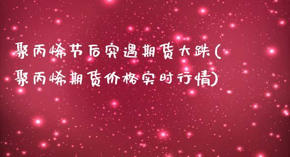 聚丙烯节后突遇期货大跌(聚丙烯期货价格实时行情)_https://www.zghnxxa.com_国际期货_第1张