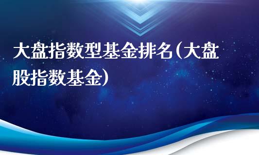 大盘指数型基金排名(大盘股指数基金)_https://www.zghnxxa.com_国际期货_第1张