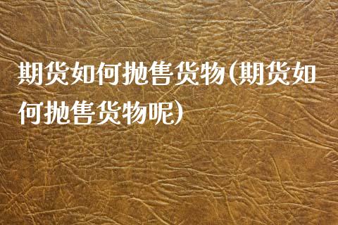 期货如何抛售货物(期货如何抛售货物呢)_https://www.zghnxxa.com_内盘期货_第1张