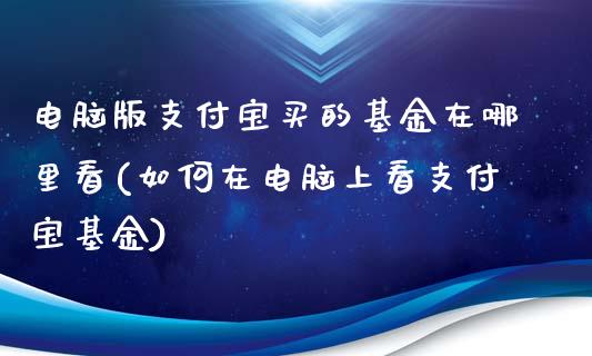 电脑版支付宝买的基金在哪里看(如何在电脑上看支付宝基金)_https://www.zghnxxa.com_国际期货_第1张