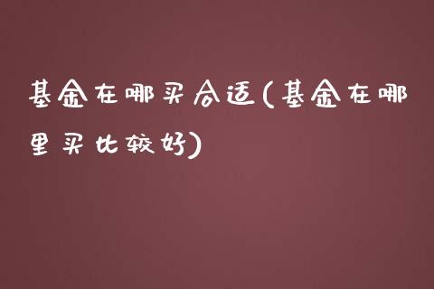 基金在哪买合适(基金在哪里买比较好)_https://www.zghnxxa.com_国际期货_第1张