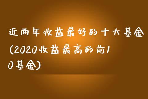 近两年收益最好的十大基金(2020收益最高的前10基金)_https://www.zghnxxa.com_内盘期货_第1张