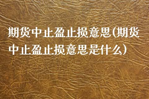 期货中止盈止损意思(期货中止盈止损意思是什么)_https://www.zghnxxa.com_期货直播室_第1张