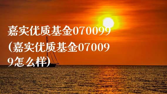 嘉实优质基金070099(嘉实优质基金070099怎么样)_https://www.zghnxxa.com_期货直播室_第1张