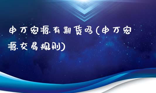 申万宏源有期货吗(申万宏源交易规则)_https://www.zghnxxa.com_内盘期货_第1张