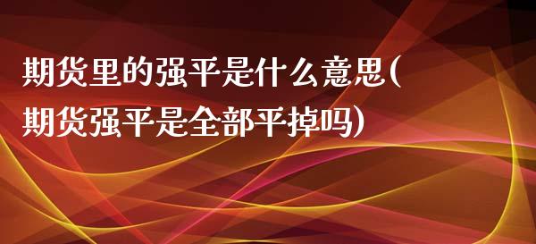 期货里的强平是什么意思(期货强平是全部平掉吗)_https://www.zghnxxa.com_期货直播室_第1张