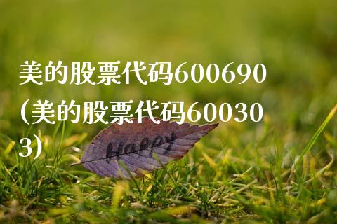 美的股票代码600690(美的股票代码600303)_https://www.zghnxxa.com_期货直播室_第1张