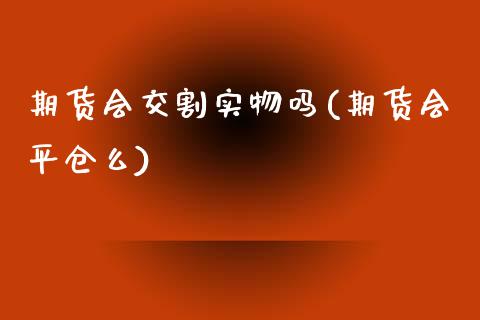 期货会交割实物吗(期货会平仓么)_https://www.zghnxxa.com_内盘期货_第1张